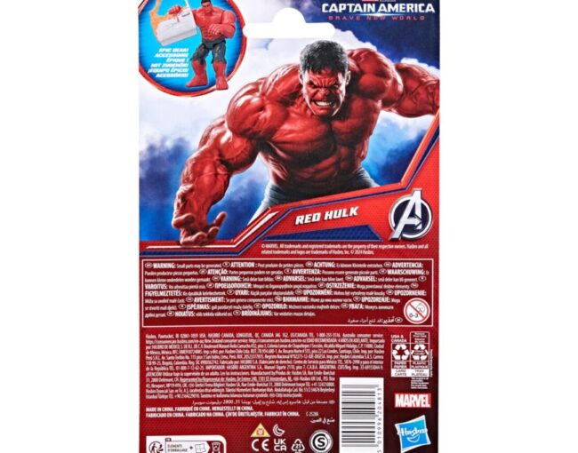 Hasbro Marvel Avengers: Captain America Brave New World - Red Hulk 4" Deluxe Villain Figure (G0072) - Image 2