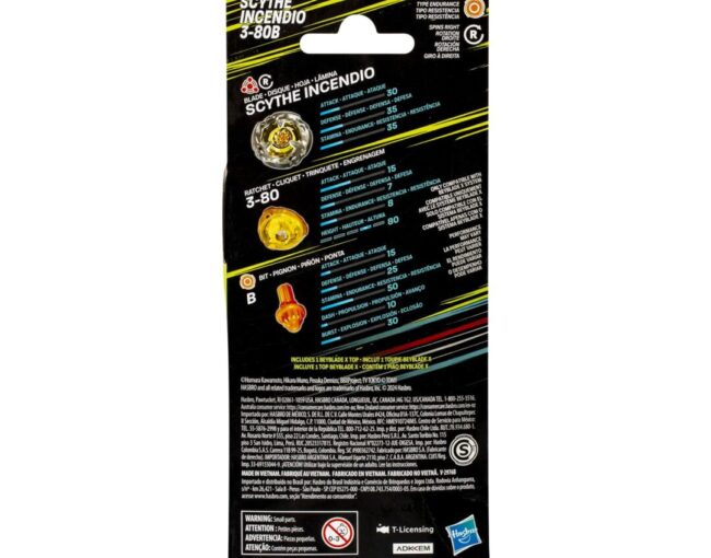 Hasbro Bey Blade X: Booster Single Top - Scythe Incendio (G0285) - Image 2