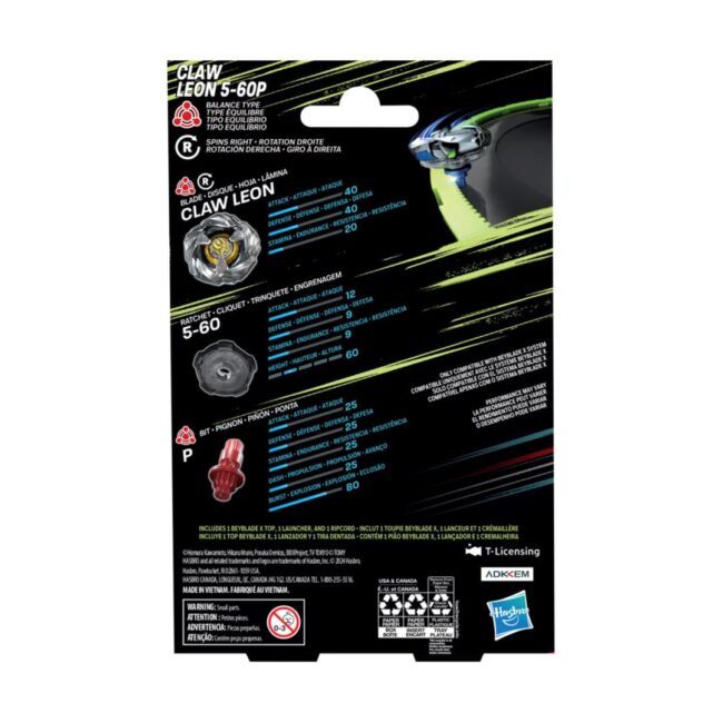Hasbro Bey Blade X: Starter Pack Top - Claw Leon (G0193) - Image 2