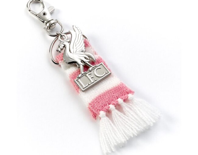 Carat Shop Liverpool FC - Pink Stripe Scarf & Liverbird Backpack Hanger (LFCBH003) - Image 2