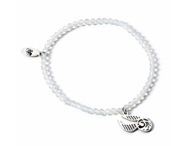 Carat Shop Harry Potter - Semi Precious Stone Bracelet with Sterling Silver Golden Snitch Charm (HPCR0584)
