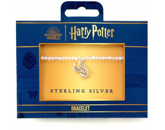 Carat Shop Harry Potter - Semi Precious Stone Bracelet with Sterling Silver Golden Snitch Charm (HPCR0584) - Image 2