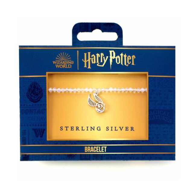 Carat Shop Harry Potter - Semi Precious Stone Bracelet with Sterling Silver Golden Snitch Charm (HPCR0584) - Image 2