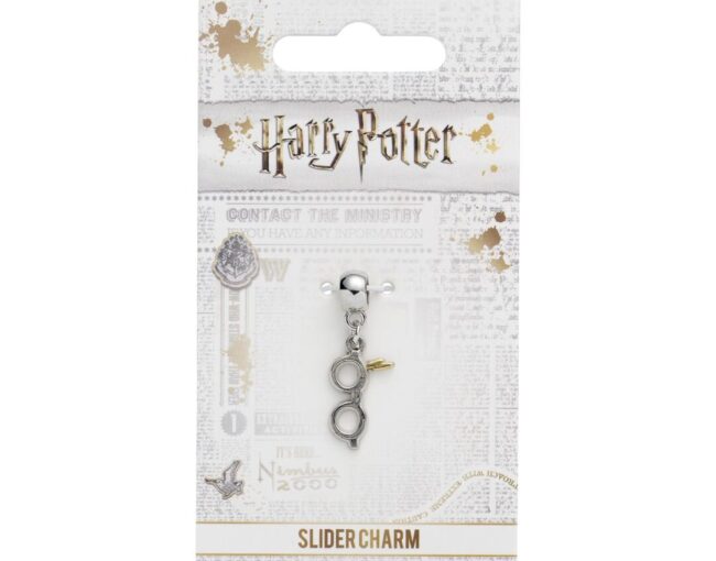 Carat Shop Harry Potter - Lightning Bolt with Glasses Slider Charm Silver (HP0176) - Image 2