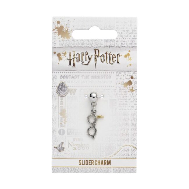 Carat Shop Harry Potter - Lightning Bolt with Glasses Slider Charm Silver (HP0176) - Image 2