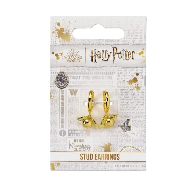 Carat Shop Harry Potter - Golden Snitch Gold Tone Huggy Earrings (WE3D0004) - Image 2