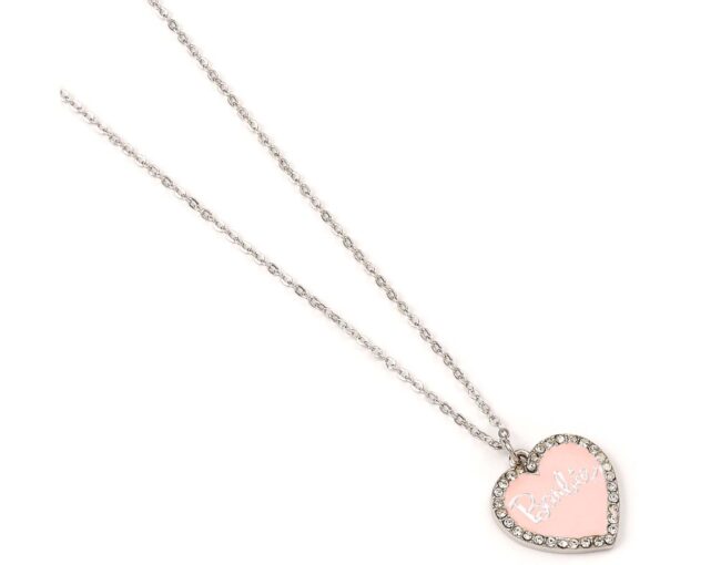 Carat Shop Barbie - Pink Enamel Heart Pendant Necklace with Crystal (BMN00003)