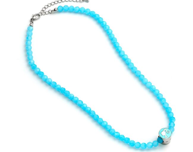 Carat Shop Barbie - Blue bead necklace with round Barbie - Bead Charm (BMN00005)