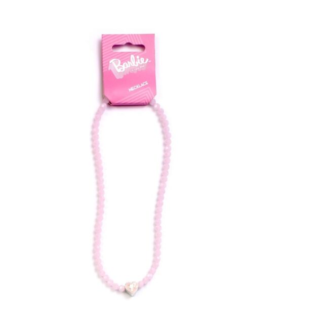 Carat Shop Barbie - Pink Bead Necklace with Heart Shaped Bead Charm (BMN00006) - Image 2
