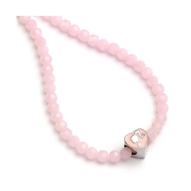 Carat Shop Barbie - Pink Bead Necklace with Heart Shaped Bead Charm (BMN00006) - Image 3