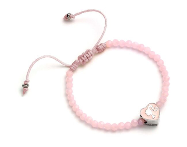 Carat Shop Barbie - Pink Bead Friendship Bracelet with Heart Shaped Bead (BMFB0007)