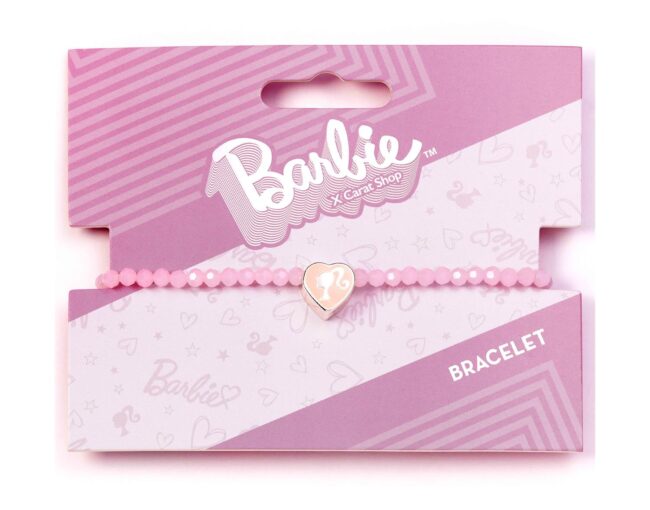 Carat Shop Barbie - Pink Bead Friendship Bracelet with Heart Shaped Bead (BMFB0007) - Image 2