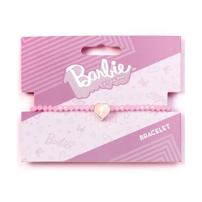 Carat Shop Barbie - Pink Bead Friendship Bracelet with Heart Shaped Bead (BMFB0007) - Image 2