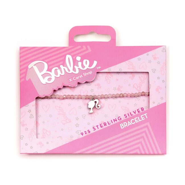 Carat Shop Barbie - Sterling Silver Silhouette Charm & Rose Quartz Bead Bracelet (BMSB0018) - Image 2