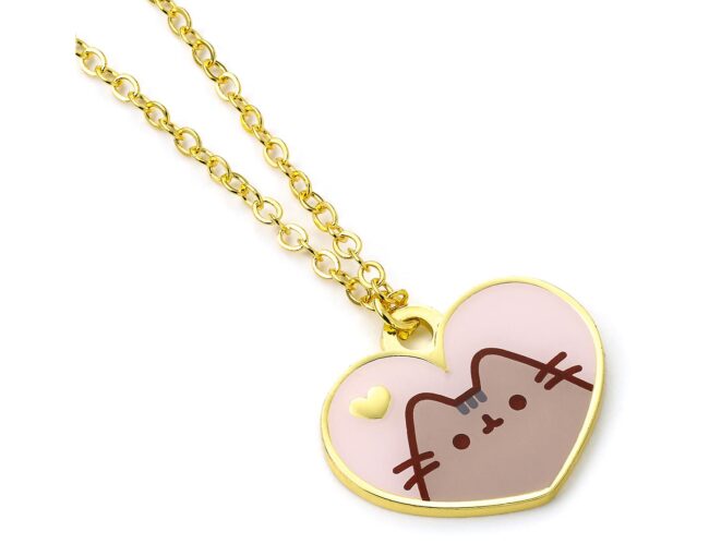 Carat Shop Pusheen - the Cat Pink and Gold Heart Necklace (PTCN0100)