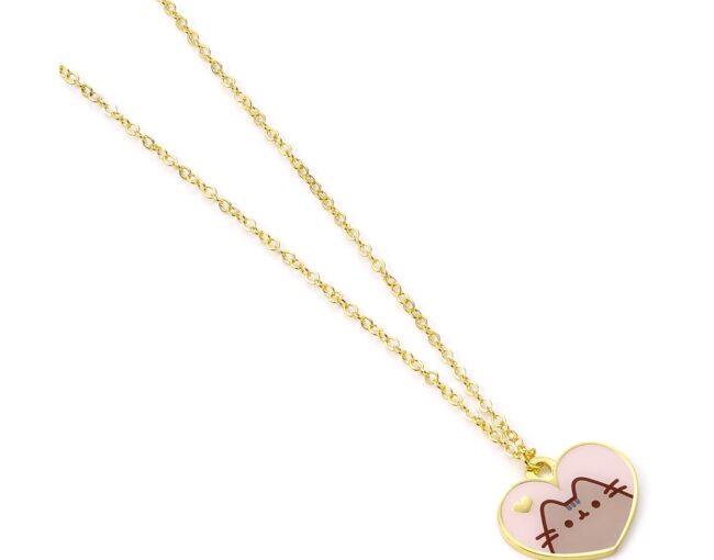 Carat Shop Pusheen - the Cat Pink and Gold Heart Necklace (PTCN0100) - Image 2