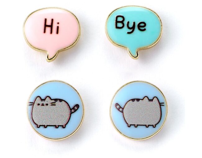 Carat Shop Pusheen - the Cat "Hi , Bye" Stud Earrings Set (PTCES103)