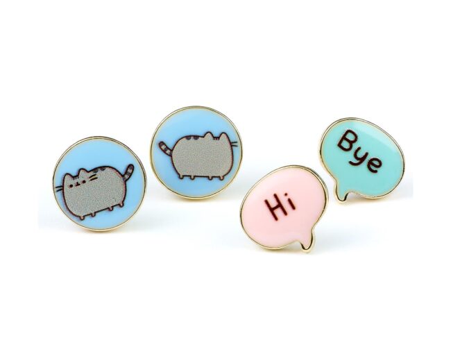 Carat Shop Pusheen - the Cat "Hi , Bye" Stud Earrings Set (PTCES103) - Image 2