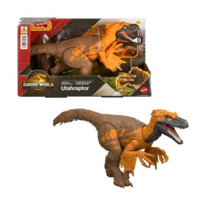 Mattel Jurassic World: Movie Line Rebirth - Jurassic World Wild Roar Utahraptor (JGC80)