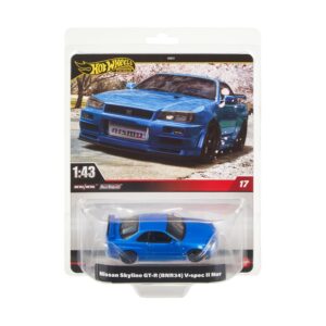 Mattel Hot Wheels: Premium Real Readers - Nissan Skyline GT-R (BNR34) V-spec II Nur 1:43 Vehicle (JCP61)