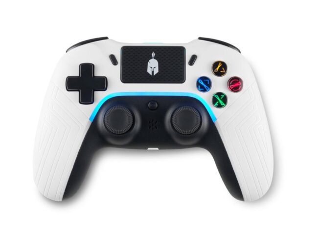 Spartan Gear - Aspis 4 Wired & Wireless Controller (compatible with PC [wired] and playstation 4 [wireless]) (colour: White/Black)